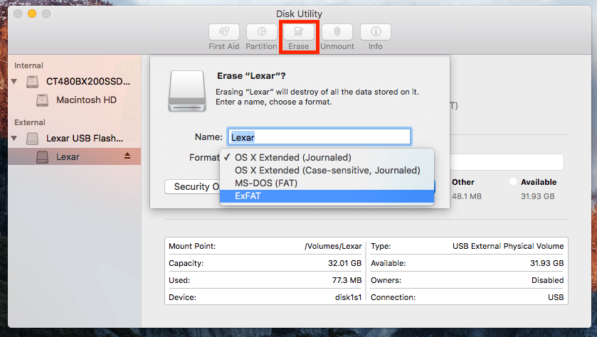 how can i partition a usb flash drive for mac and pc